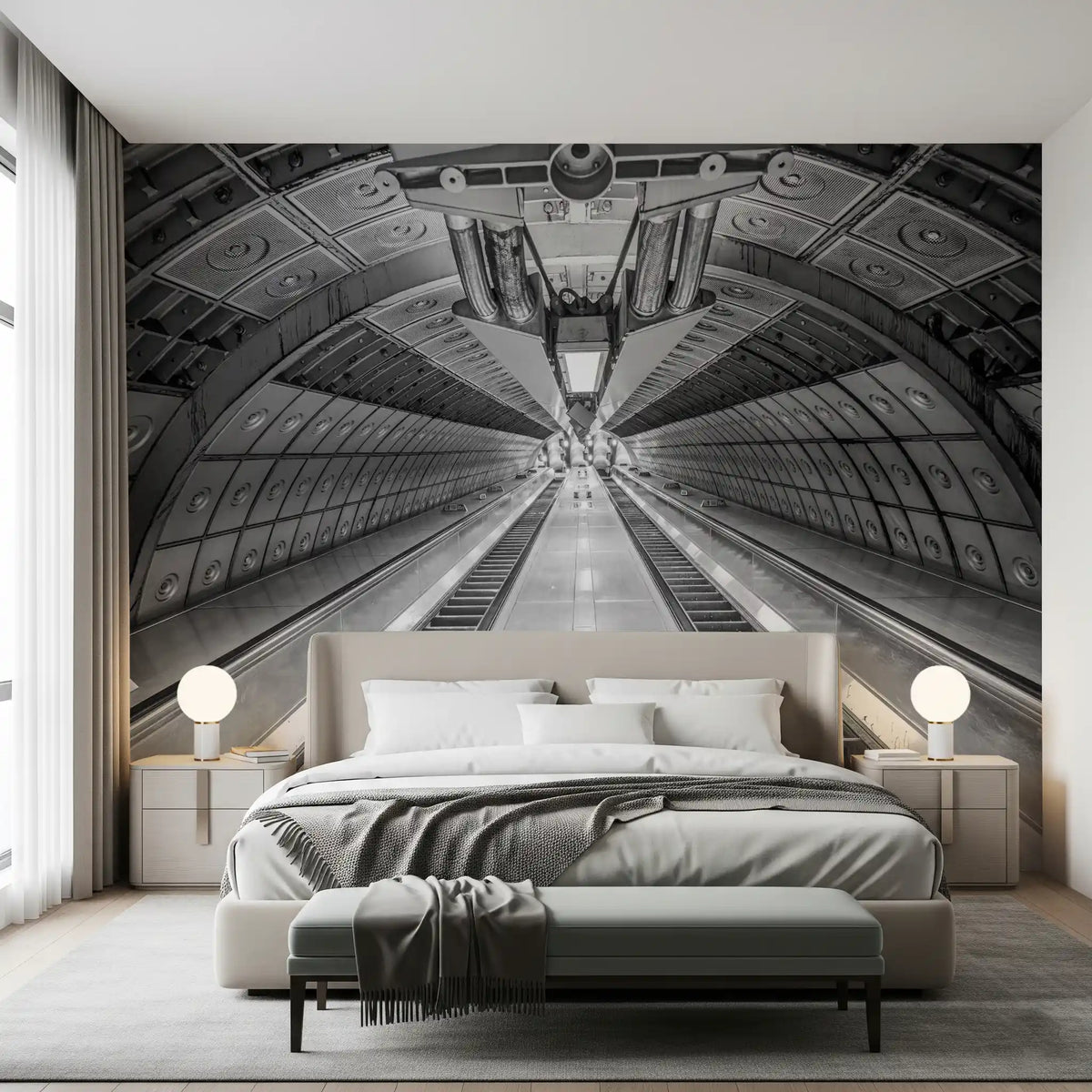 Geometric Transit Perspective Wall Mural