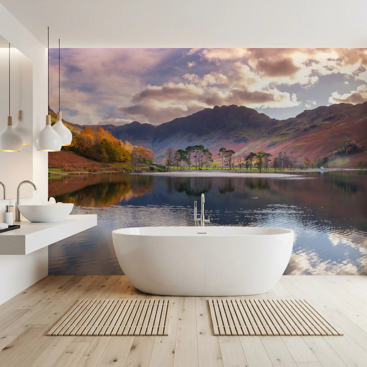 Serene Highland Reflections Wall Mural