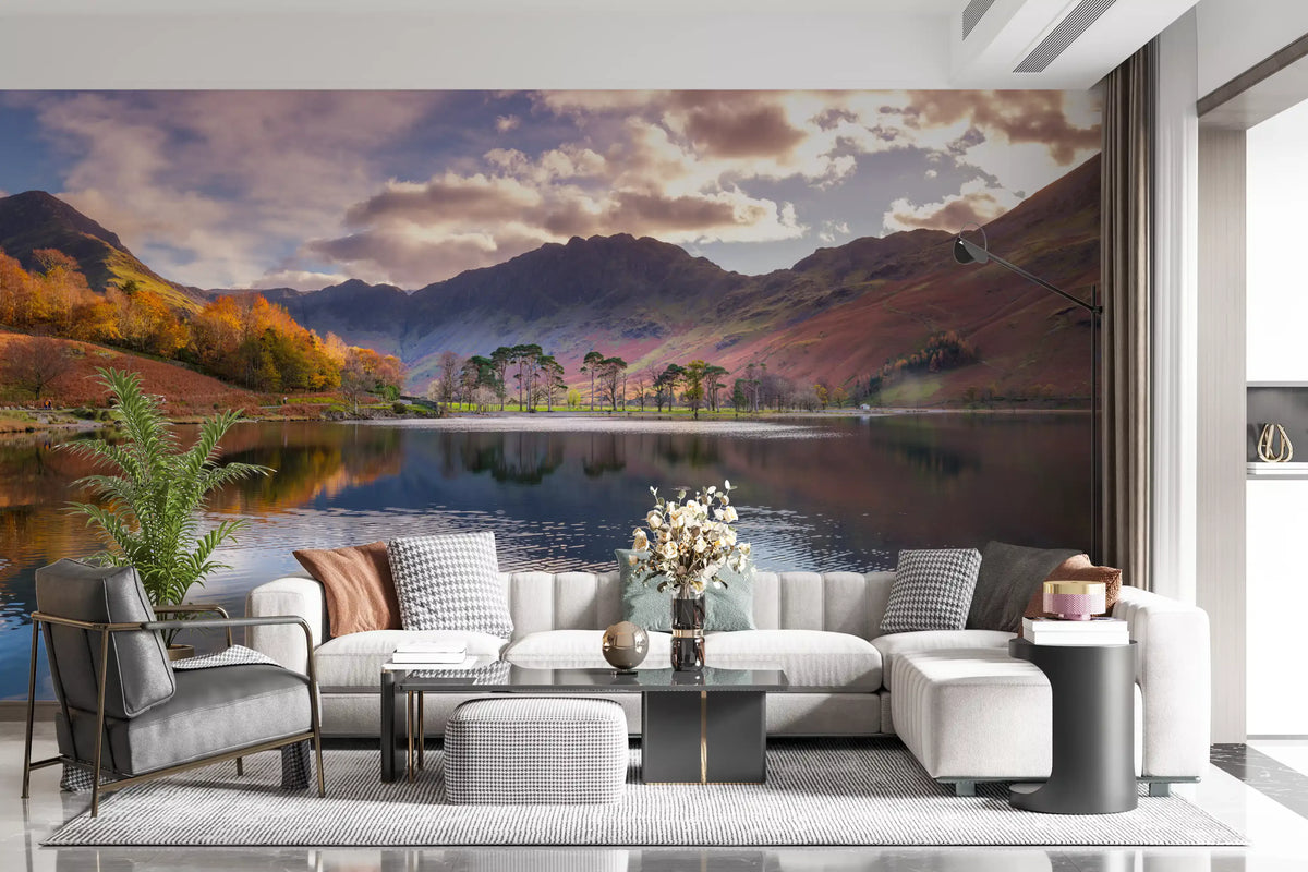 Serene Highland Reflections Wall Mural