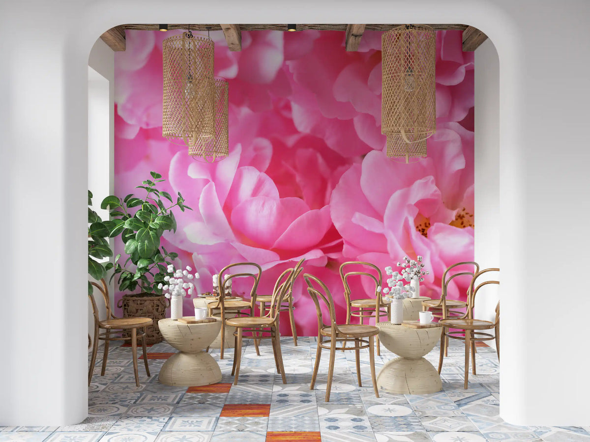 Macro Rose Petal Abstraction Wall Mural
