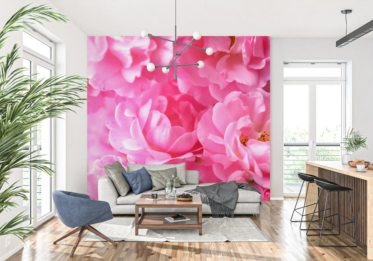 Macro Rose Petal Abstraction Wall Mural