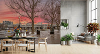 Fiery Dusk Over London Embankment Wall Mural