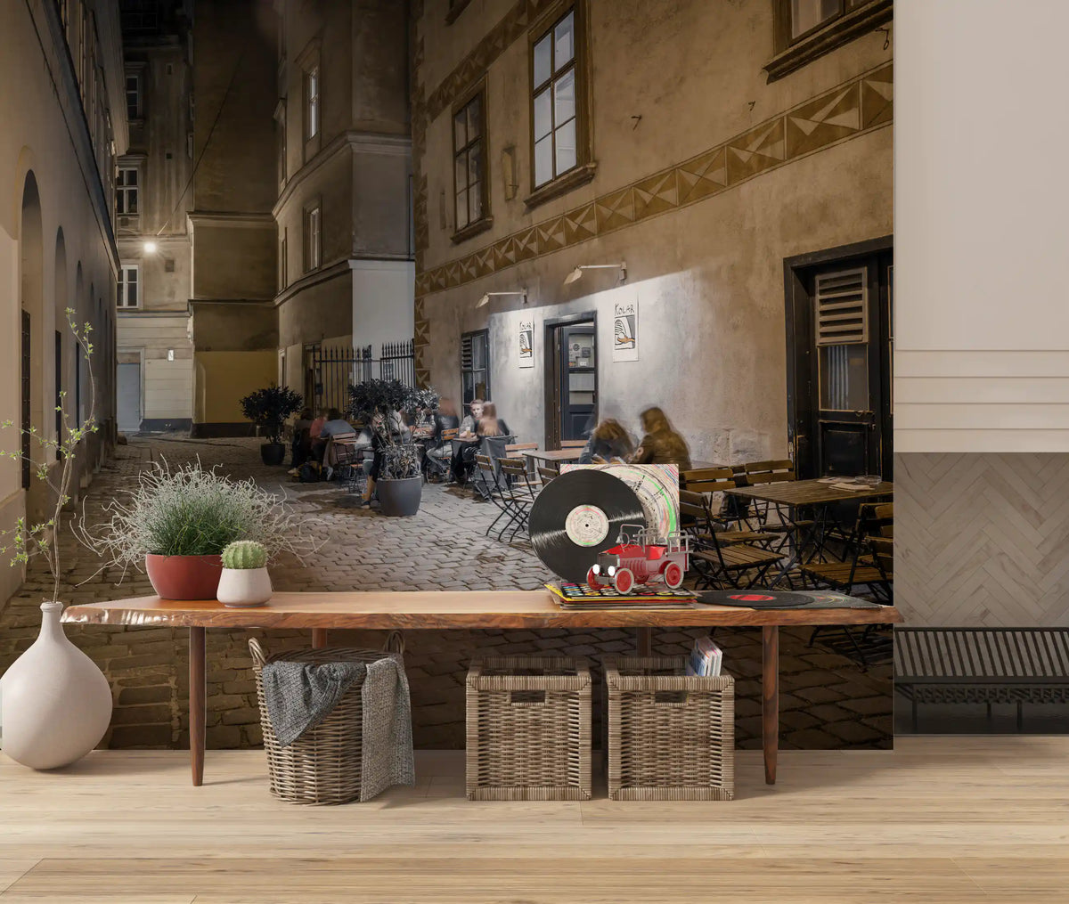 Historic Cobblestone Alleyway Wall Mural