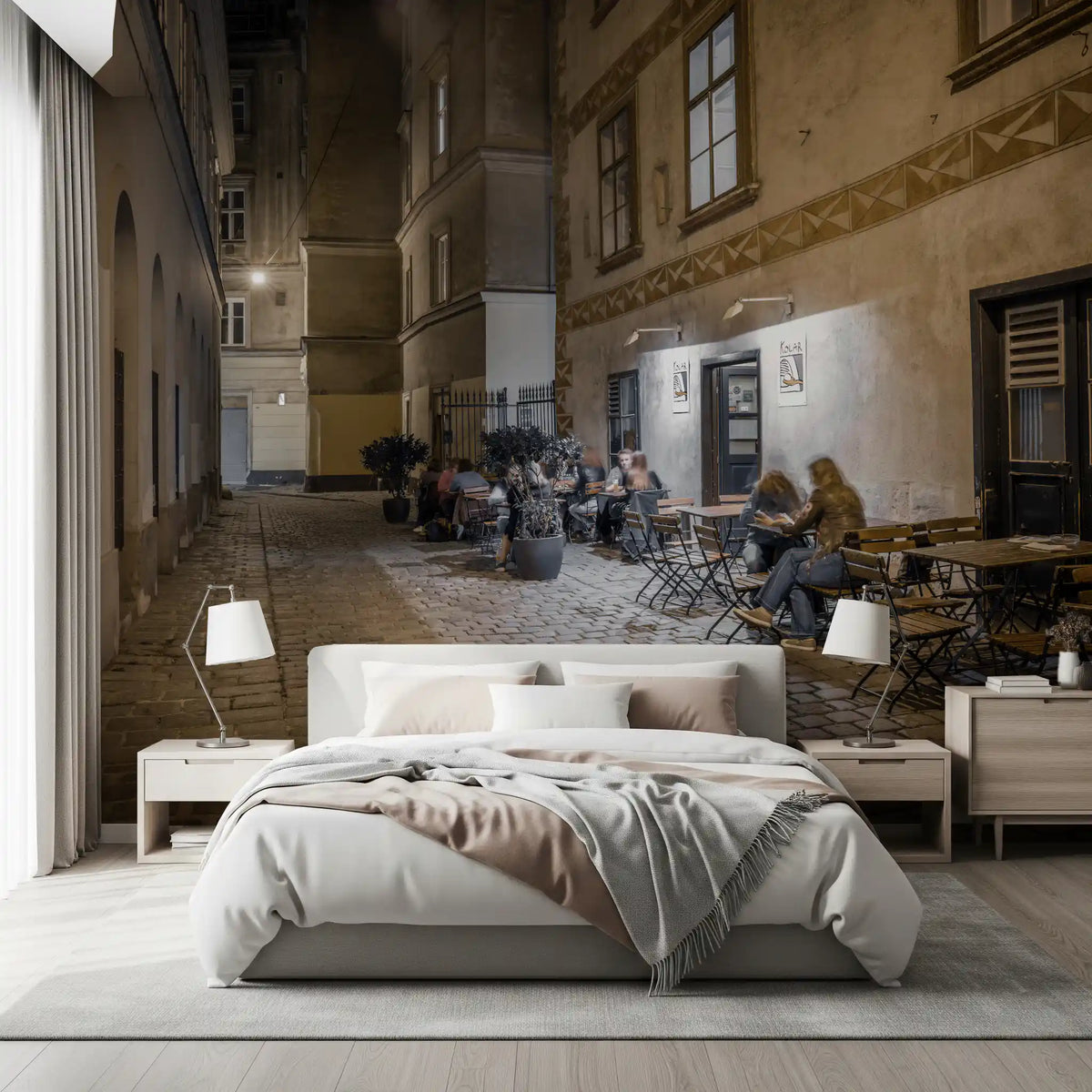 Historic Cobblestone Alleyway Wall Mural