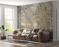 Rustic Forest Corridor Wall Mural