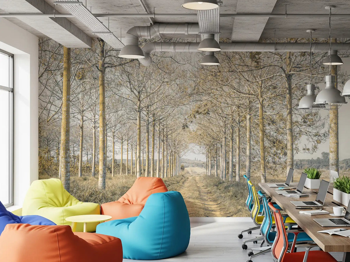 Rustic Forest Corridor Wall Mural