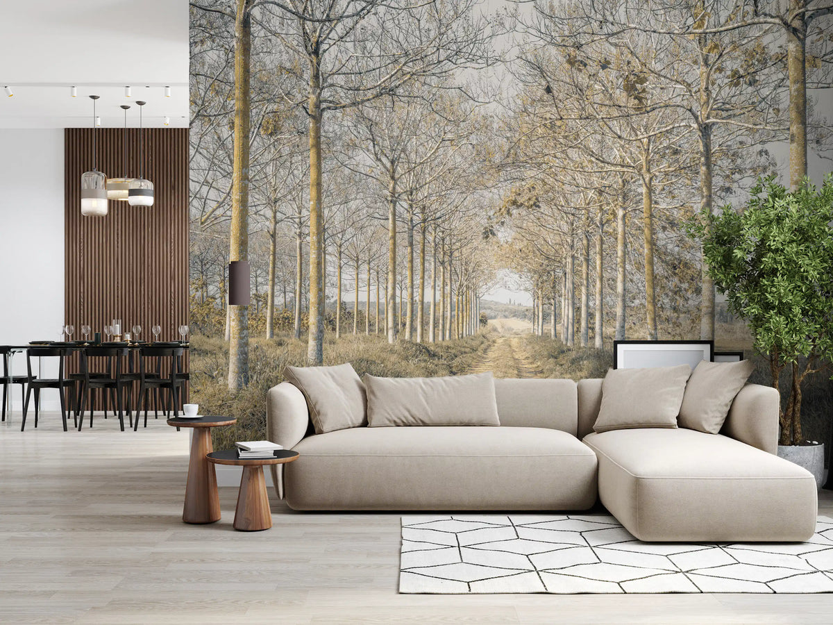 Rustic Forest Corridor Wall Mural