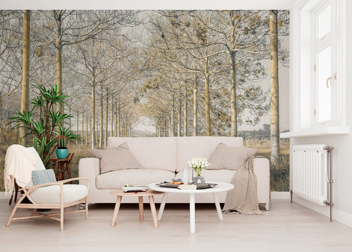 Rustic Forest Corridor Wall Mural