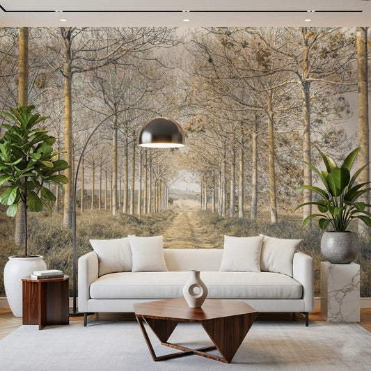 Rustic Forest Corridor Wall Mural