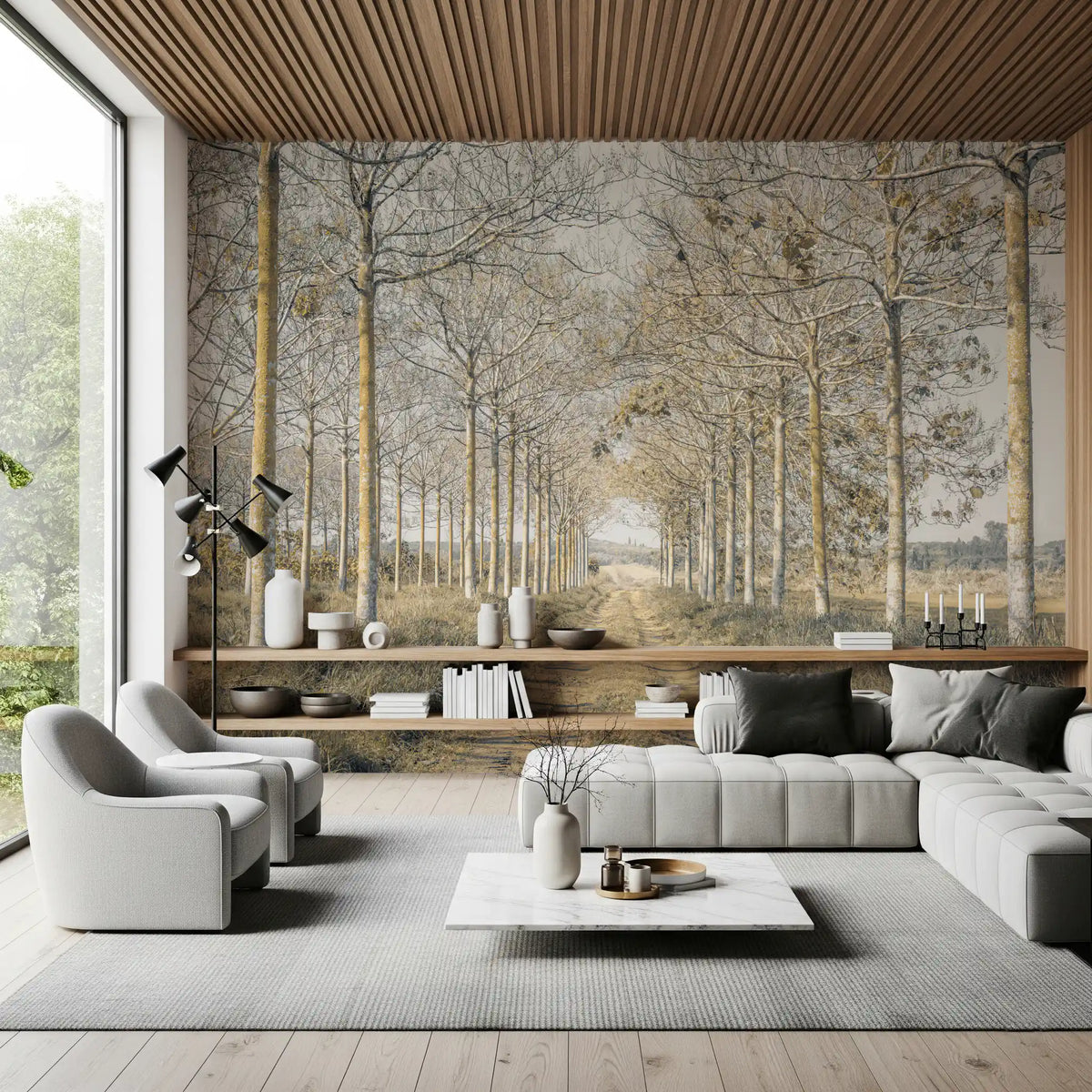 Rustic Forest Corridor Wall Mural
