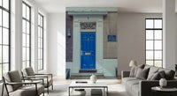Traditional Blue Door and Brick Architecture Wall Mural
