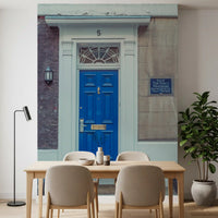 Traditional Blue Door and Brick Architecture Wall Mural