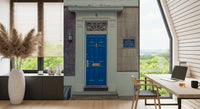 Traditional Blue Door and Brick Architecture Wall Mural