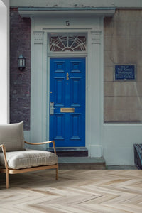 Traditional Blue Door and Brick Architecture Wall Mural
