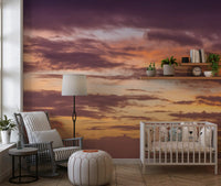 Fiery Sunset Horizon Wall Mural