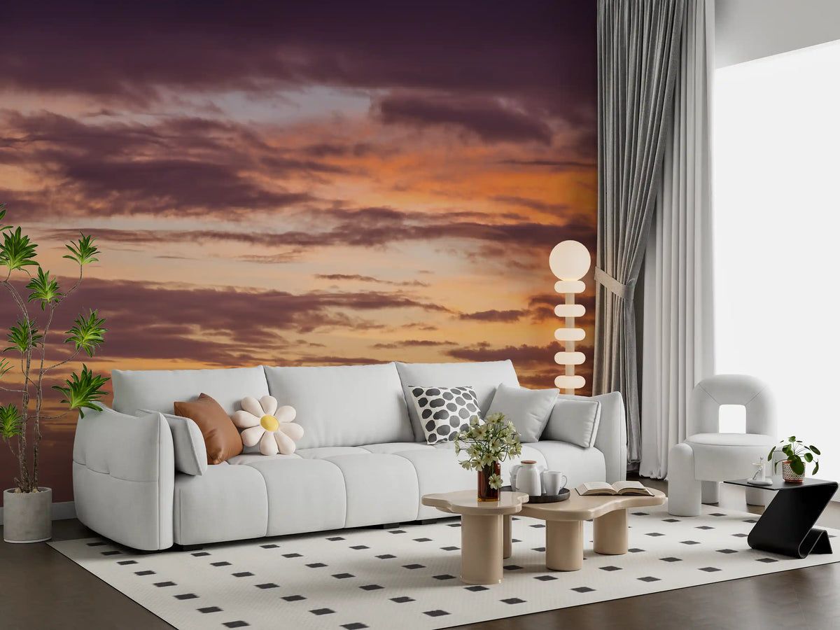 Fiery Sunset Horizon Wall Mural