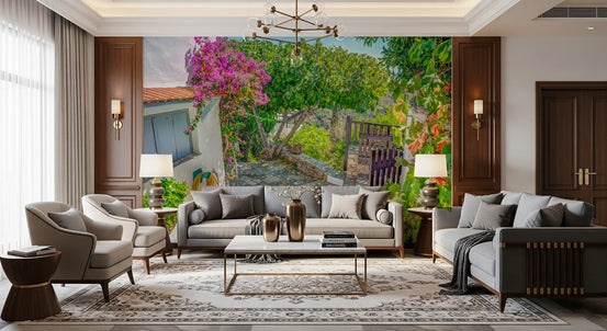 Sun-Drenched Coastal Terrace Wall Mural