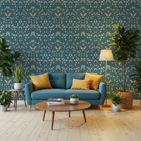 William Morris Blue Cherry Blossom Wallpaper