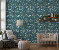 William Morris Blue Cherry Blossom Wallpaper