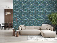 William Morris Blue Cherry Blossom Wallpaper