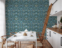 William Morris Blue Cherry Blossom Wallpaper