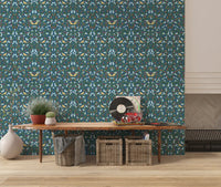 William Morris Blue Cherry Blossom Wallpaper