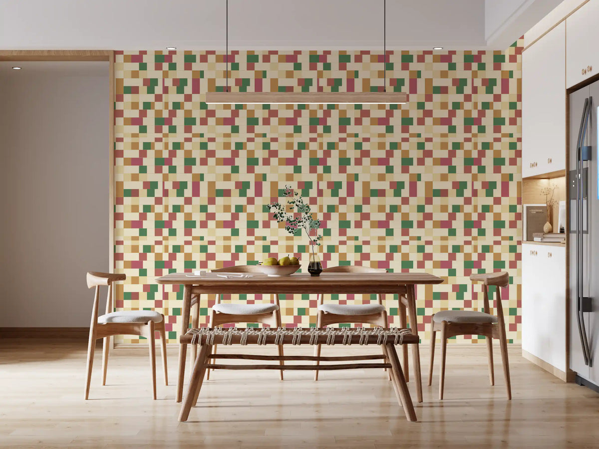 Abstract Block Mosaic Wallpaper⁠