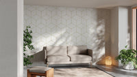 Stylish Hexagonal Geometric Wall Mural Design