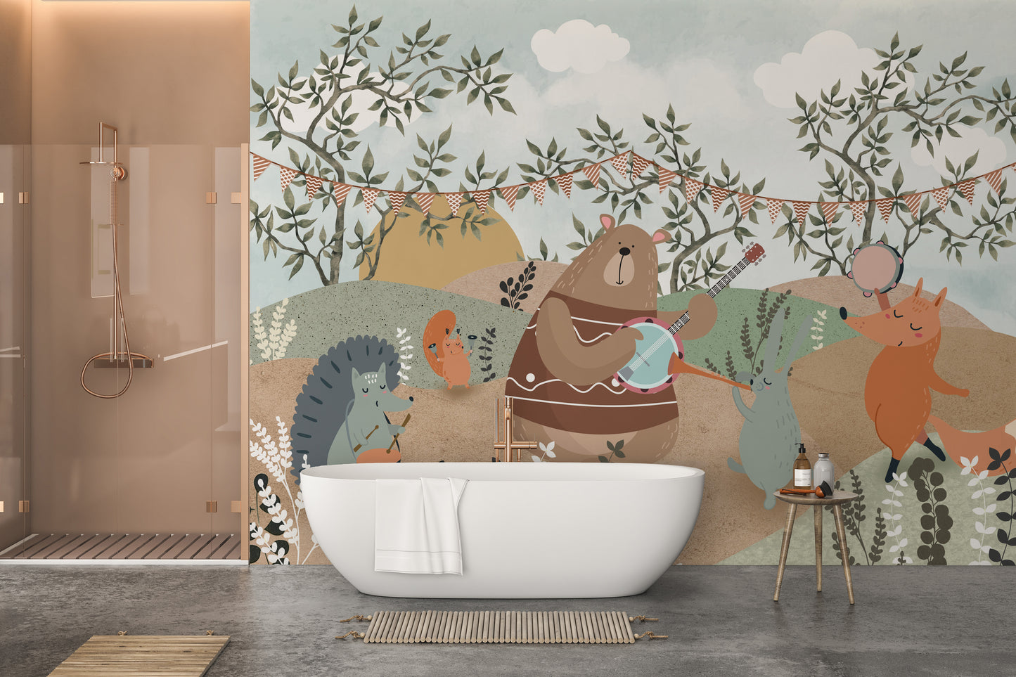 Enchanted forest celebration mural
