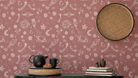 Add elegance with Space Voyage Rose Color Wallpaper