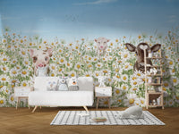 Farm animals wallpaper for cozy interiors

