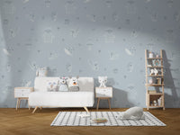 Blue forest friends wall mural for interiors
