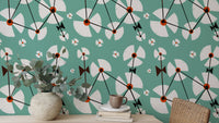 Wild Dandelion Blue Repeat Pattern Wallpaper for rooms