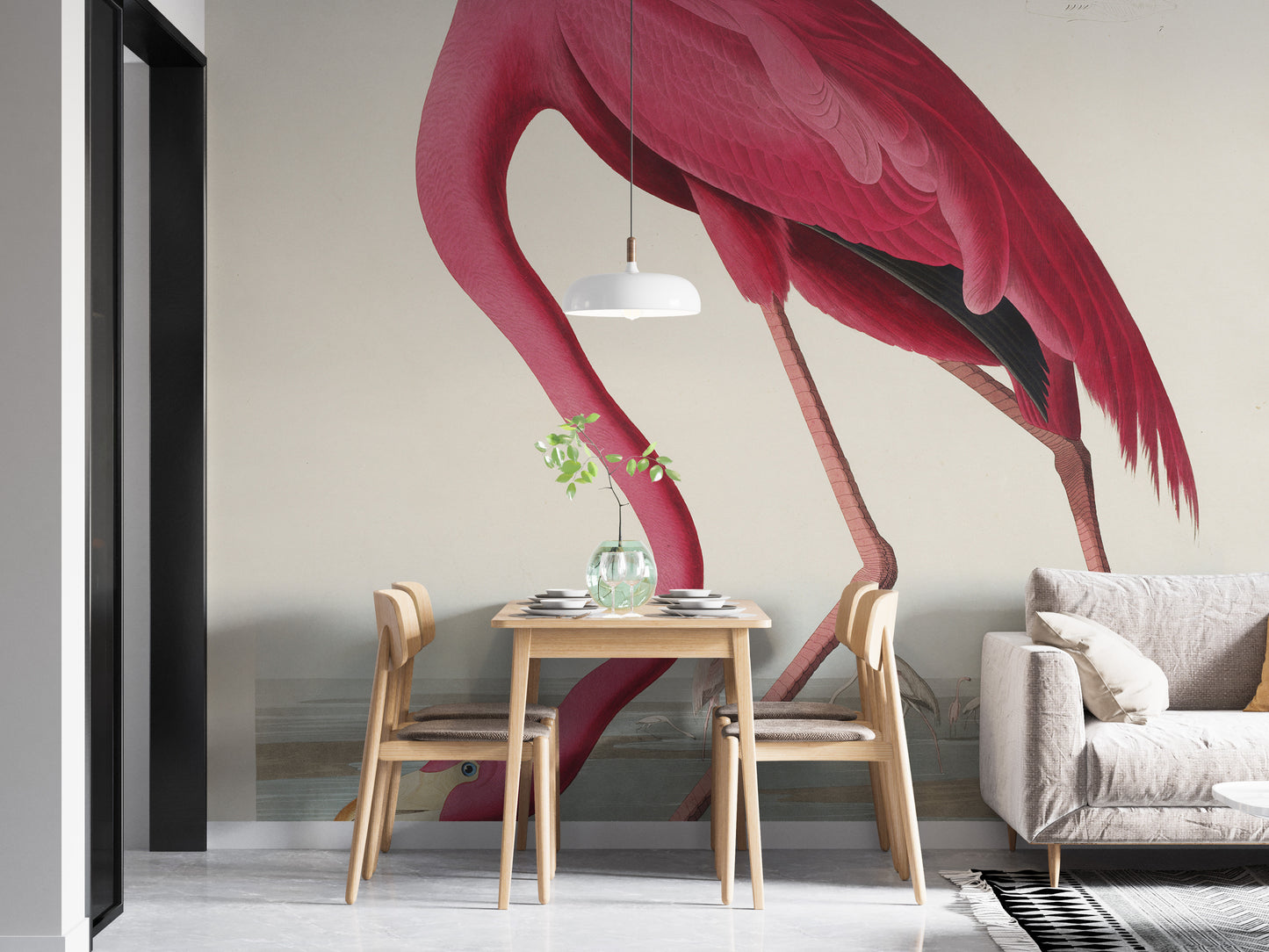 American flamingo mural wallpaper
