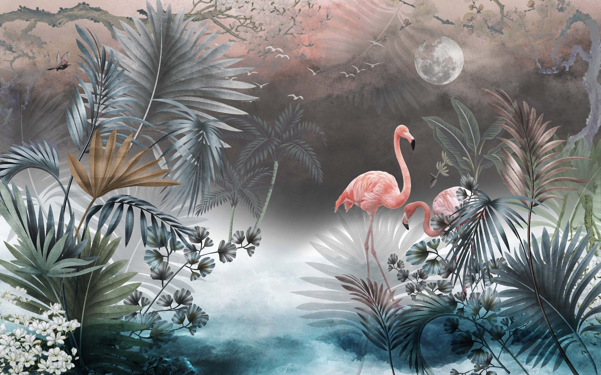 Monstera Leaves Wallpaper Murals