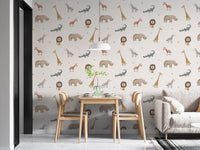 Kids room jungle animal wallpaper

