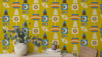 Avocado yellow geometric design for walls
