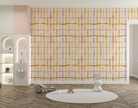 Modern vibrant retro lines wall design
