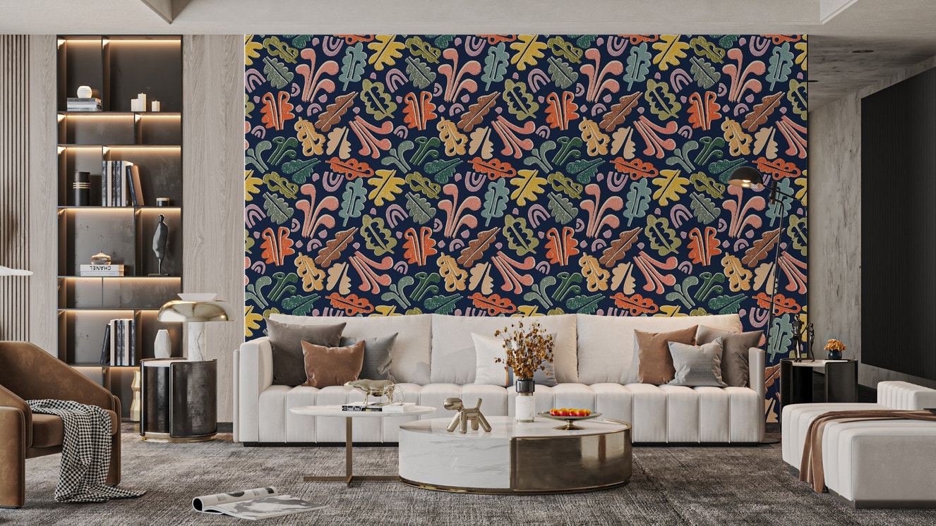 Artistic Jazz-Inspired Rhythmic Wallpaper Design
