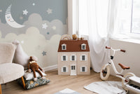 Whimsical night sky wallpaper with stars