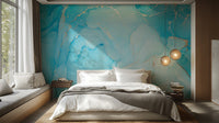 Turquoise Alcohol Art Wallpaper Mural - Giffywalls