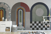 Architectural archway art wall covering

