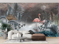 Stylish tropical monstera wall mural art

