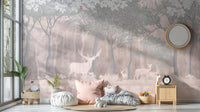 Enchanted deer wallpaper mural in jungle