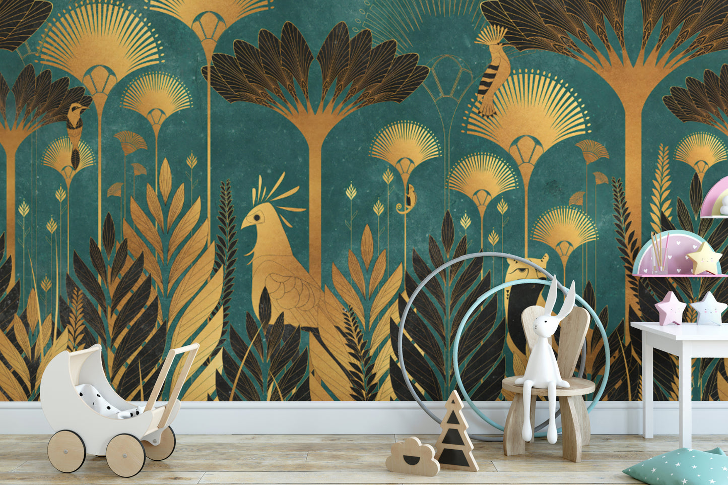 Opulent Green Abstract Jungle Wallpaper
