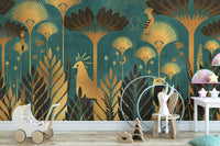 Opulent Green Abstract Jungle Wallpaper
