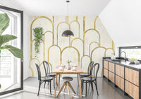 Self-Adhesive Gold and White Art Deco Wallpaper