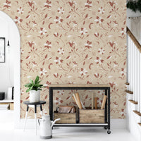 Cream lily floral wall design

