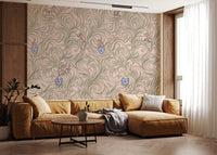 Playful Monkeys in Porcelain Vases Wall Mural