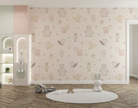 Baby forest friends wallpaper for nursery

